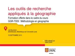 les outils de recherche appliqu s la g ographie
