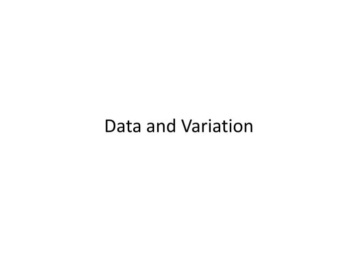 data and variation