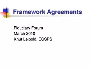 Fiduciary Forum March 2010 Knut Leipold , ECSPS