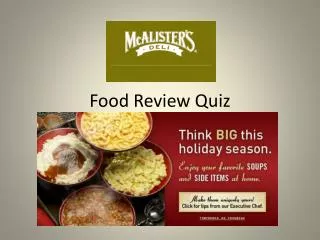 Food Review Quiz