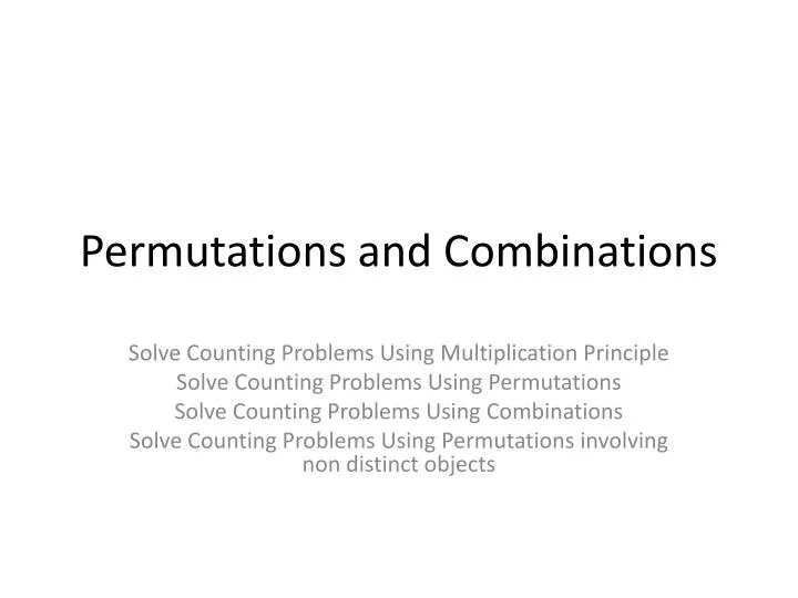 permutations and combinations