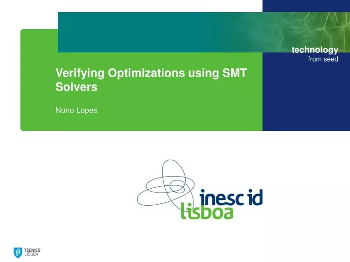 verifying optimizations using smt solvers