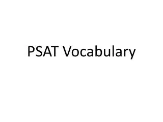 PSAT Vocabulary