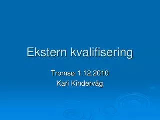 ekstern kvalifisering