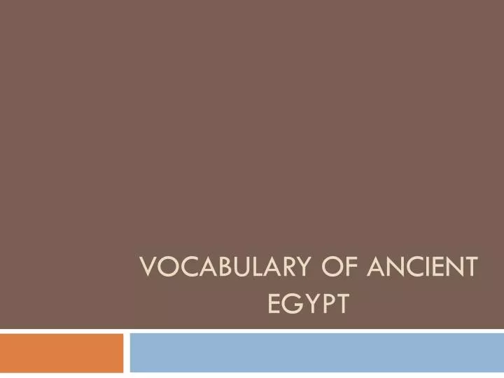 vocabulary of ancient egypt