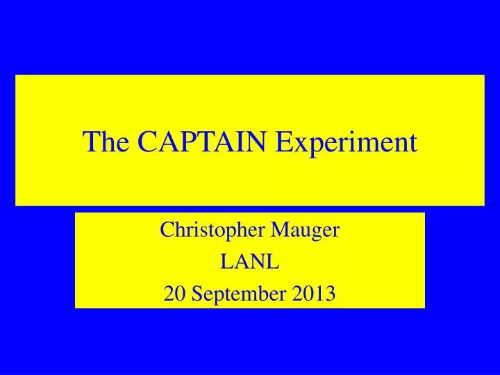 the captain experiment