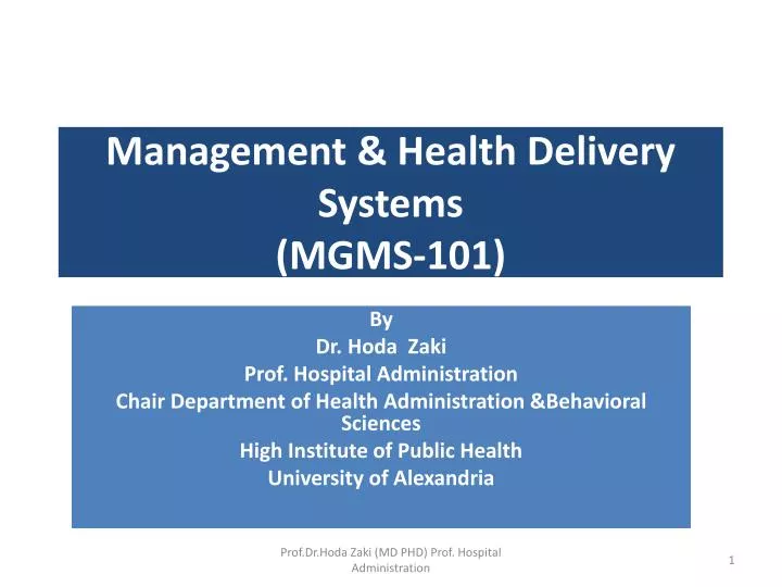 management health delivery systems mgms 101