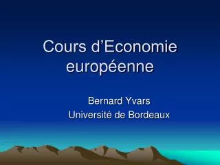 cours d economie europ enne