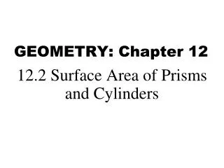 GEOMETRY: Chapter 12