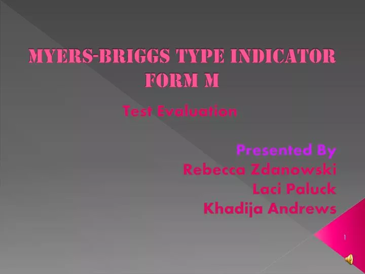 myers briggs type indicator form m