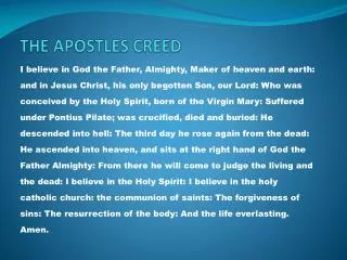the apostles creed