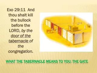What The Tabernacle Means to you: The gate