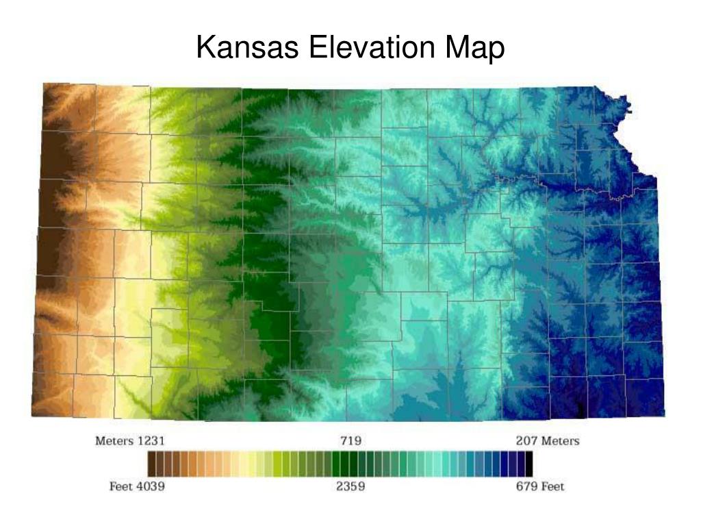 PPT - Kansas Elevation Map PowerPoint Presentation, free download - ID ...