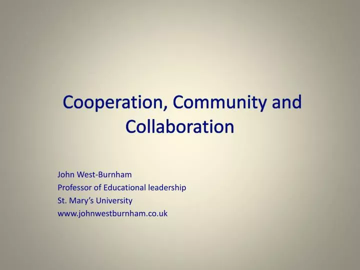 cooperation community and collaboration