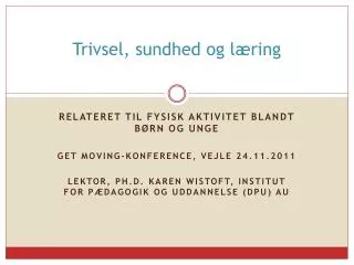 trivsel sundhed og l ring