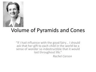 Volume of Pyramids and Cones