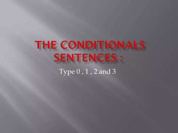 the conditionals sentences