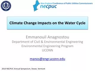 Climate Change Impacts on the Water Cycle