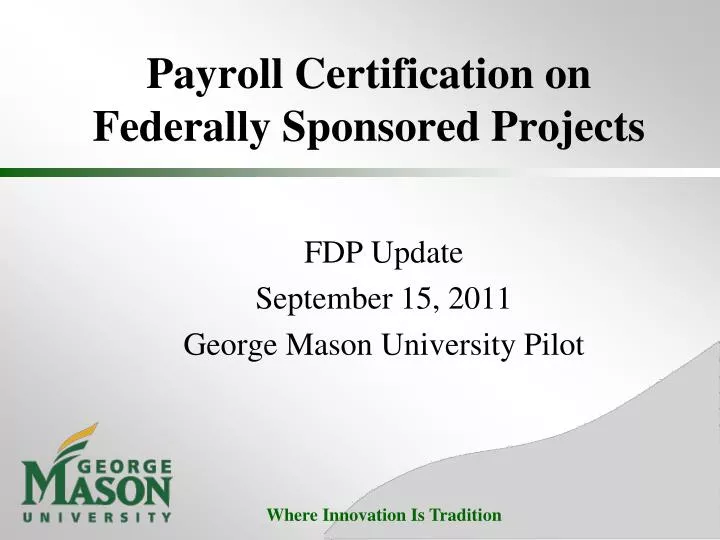 payroll certification on federally sponsored projects