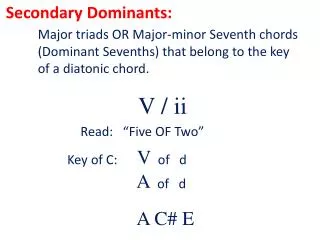 Secondary Dominants: