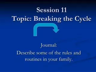 Session 11 Topic: Breaking the Cycle