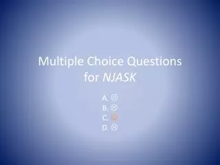 Multiple Choice Questions for NJASK