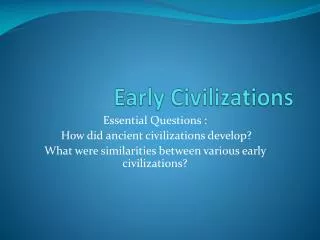 Early Civilizations