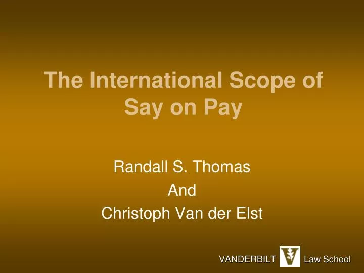 the international scope of say on pay