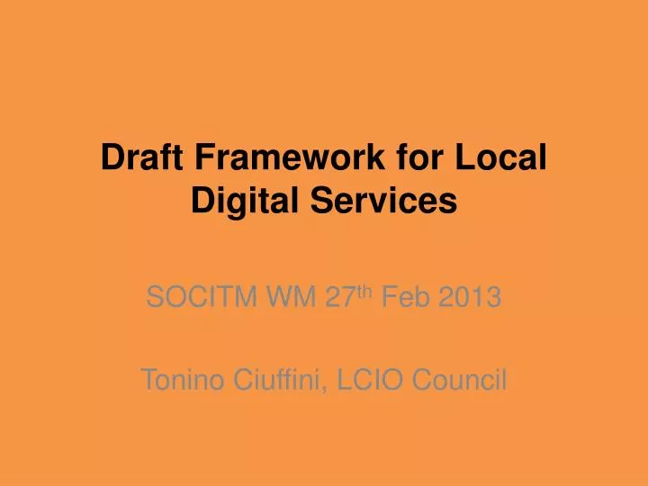 draft framework for local digital services