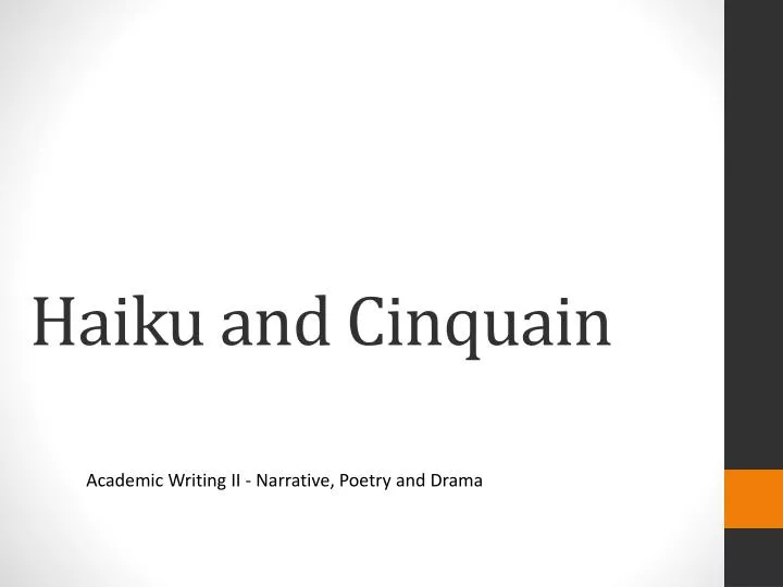 haiku and cinquain