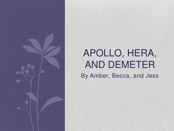 apollo hera and demeter