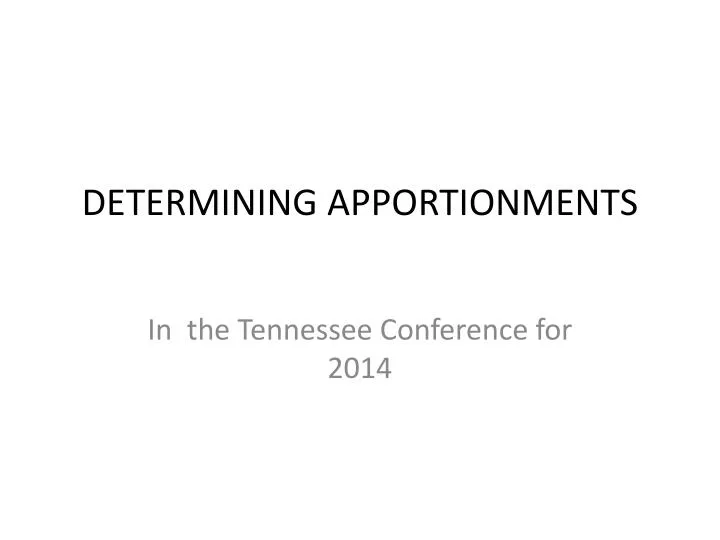 determining apportionments