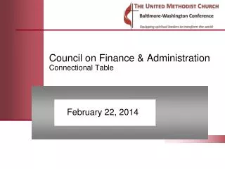 Council on Finance &amp; Administration Connectional Table