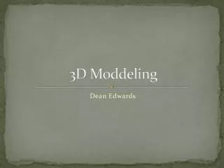 3D Moddeling