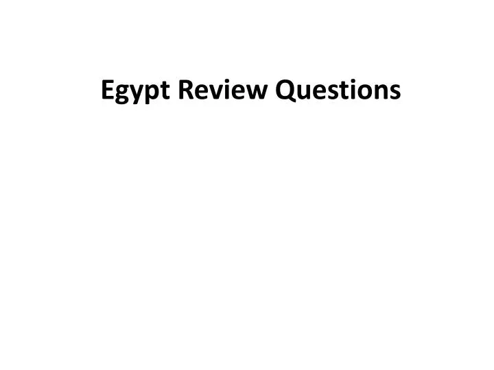 egypt review questions
