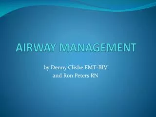 AIRWAY MANAGEMENT