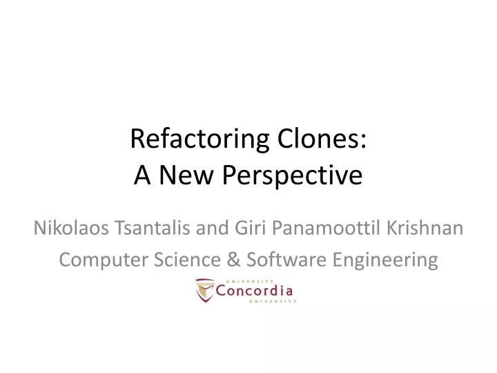 refactoring clones a new perspective