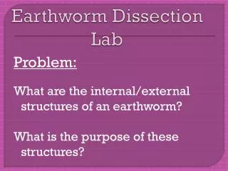 Earthworm Dissection Lab