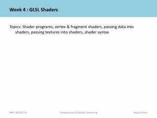Week 4 : GLSL Shaders