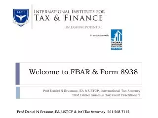 Welcome to FBAR &amp; Form 8938