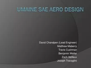 Umaine SAE Aero Design