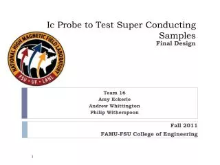 Ic Probe to Test Super Conducting Samples