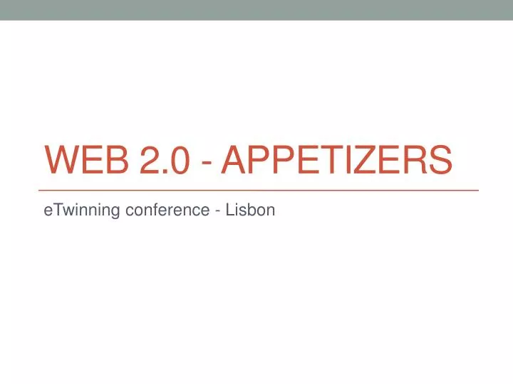 web 2 0 appetizers