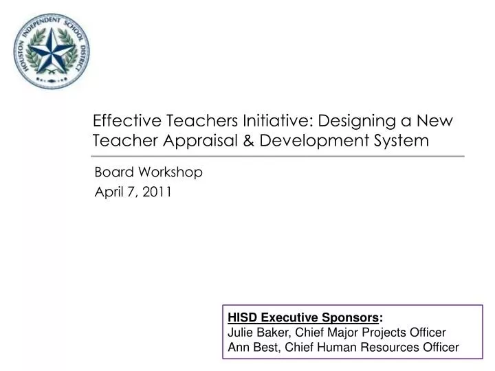 effective teachers initiative designing a new teacher appraisal development system