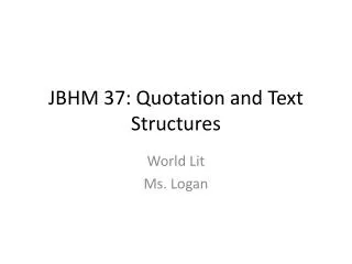 JBHM 37: Quotation and Text Structures