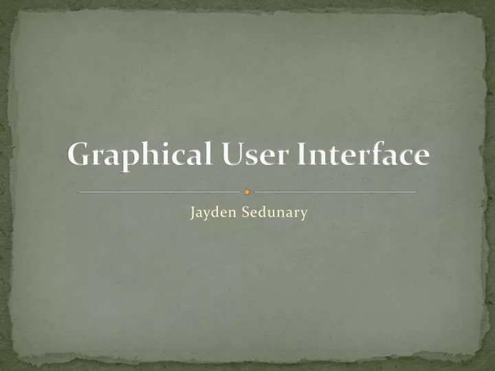 graphical user interface