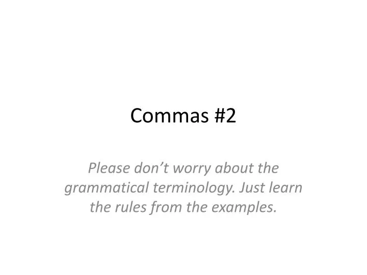 commas 2