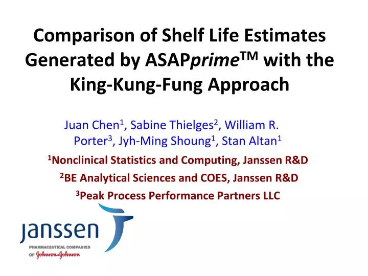 comparison of shelf life estimates generated by asap prime tm with the king kung fung approach