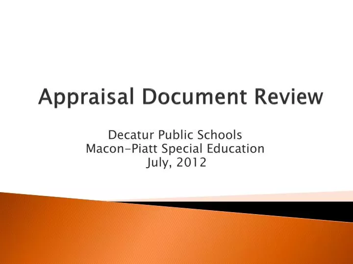 appraisal document review