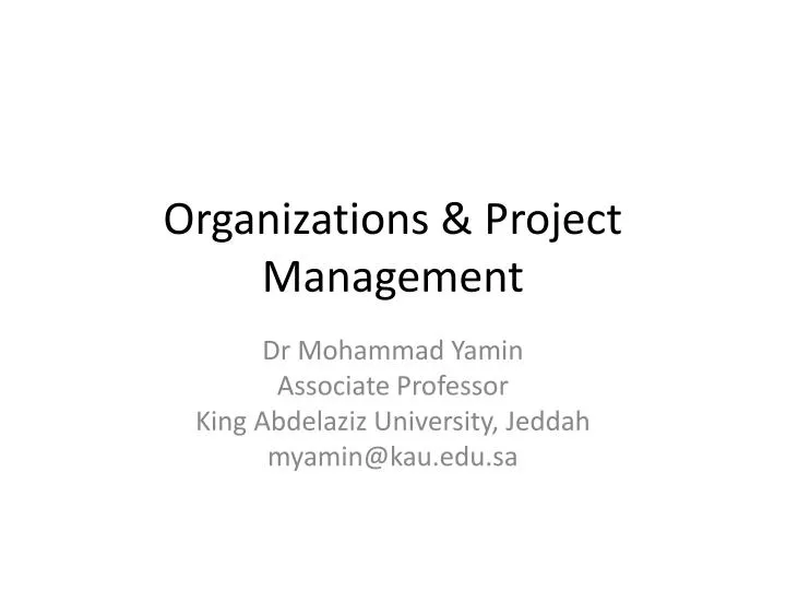 organizations project management